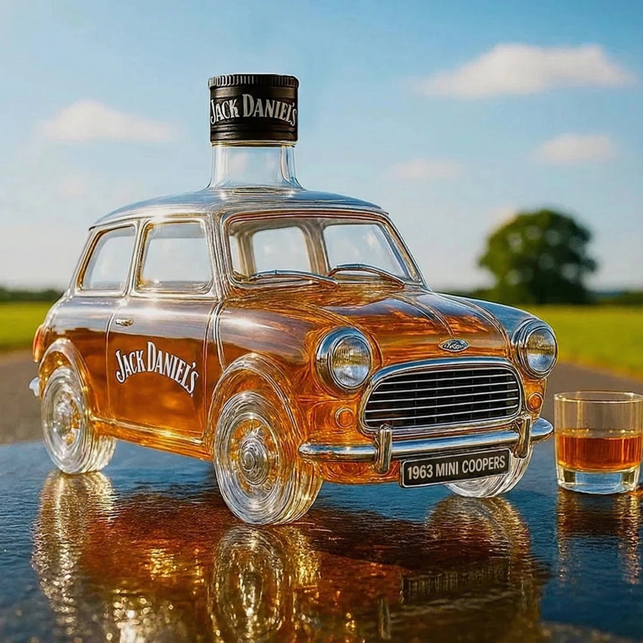 Retro boca za whiskey u obliku automobila Cooper" can be rewritten as: "Retro Cooper Automobil Boca za Whiskey